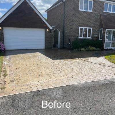 Patio & Driveway Cleaning Before